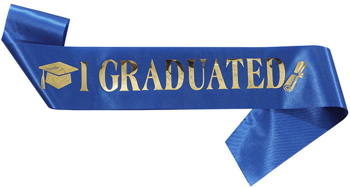 BTH - Sjerp - Geslaagd - Versiering - I Graduated - Graduation - Photobooth - Zwart & Goud - 1 Stuk
