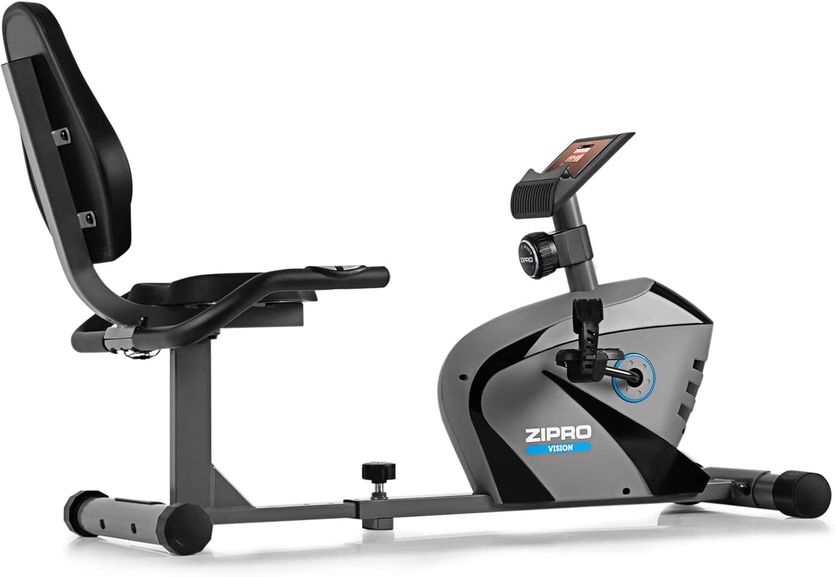 Horizontale Magnetische Fitnessbike voor Volwassenen - Tot 120 kg, 7 kg Vliegmassa, Zwart
