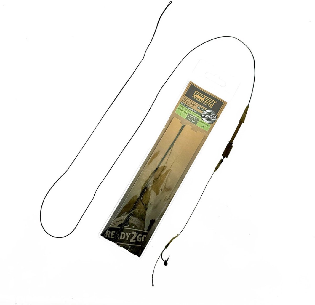 PB R2G Inline SR Leader 90 With Shot on the Hook Rig Weed 2st. Size 4