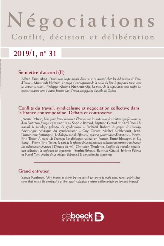 Négociations - cover