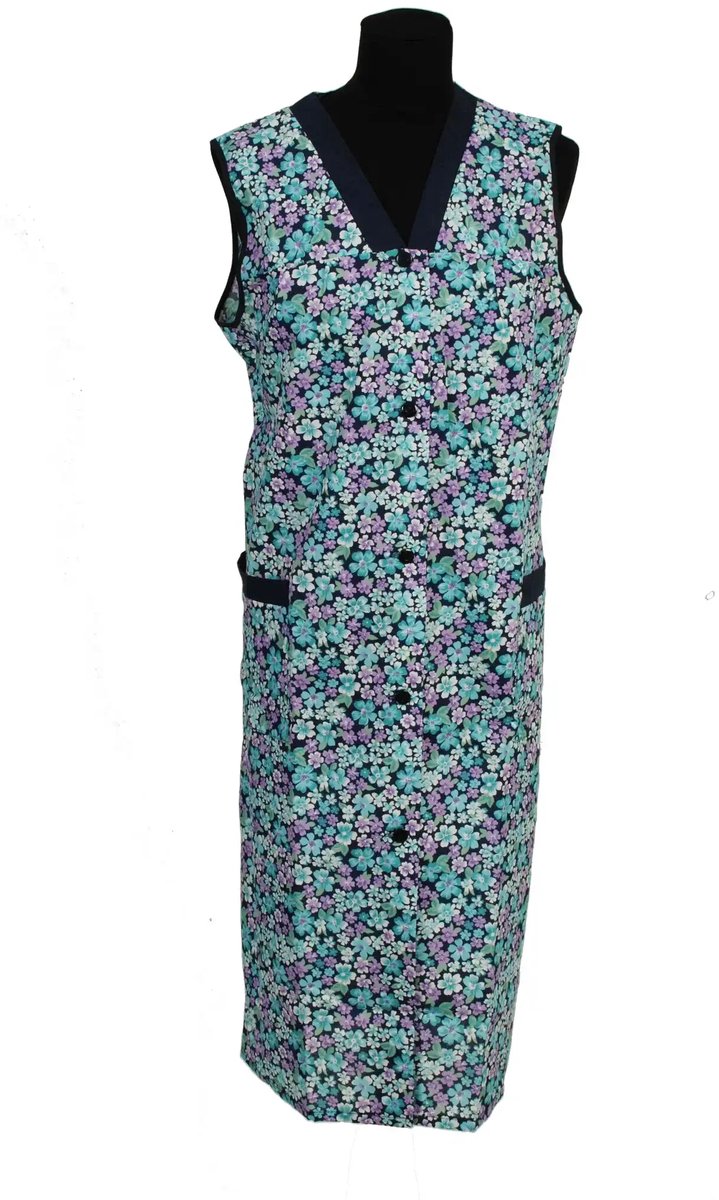 Ma flodder schort - Jasschort - Lila/blauw bloemetje-5 - XL