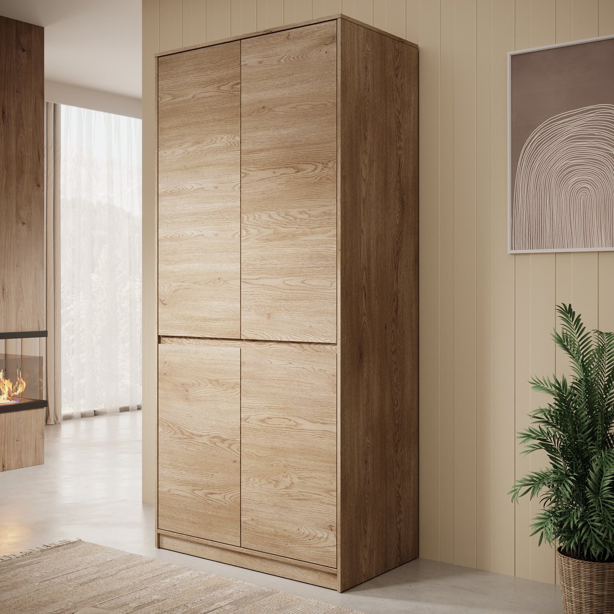 Meubella - Kledingkast Cuarto - Eiken - 91 cm