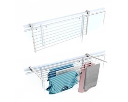 Foxydry Duo 102 cm hangend droogrek - wit - rechthoekige reling