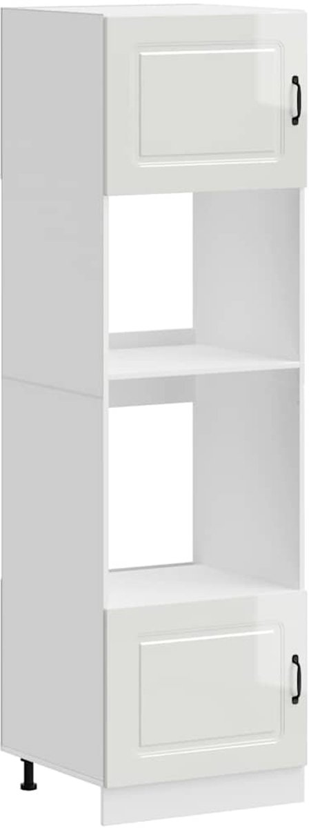 vidaXL Ovenkasten - 2 - st - Kalmar - bewerkt - hout - glanzend - wit glanzend wit