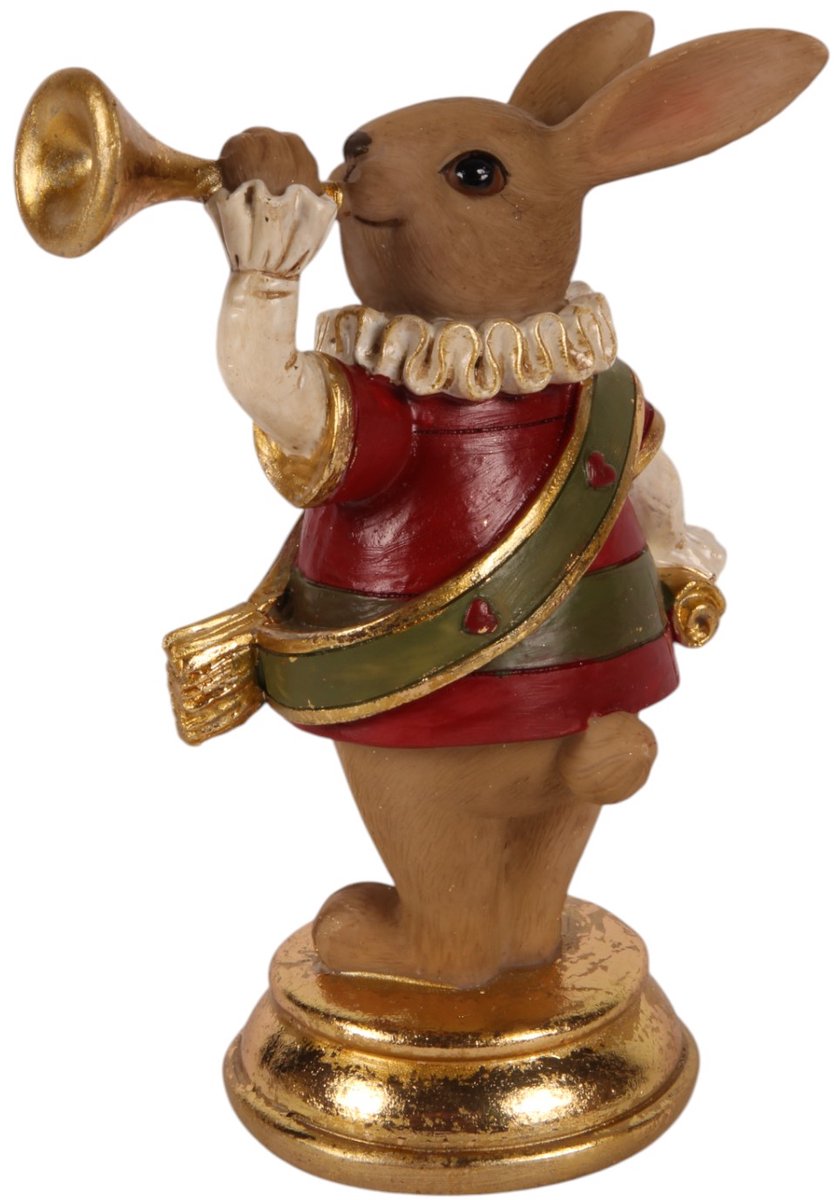 Baroque - Decoratief beeld of figuur - Konijn resin 14 cm - 14x6.5x10 - Polyresin