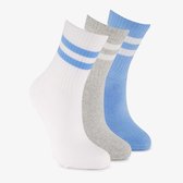 3 paires de chaussettes de sport enfant bleues et blanches - Taille 23/26