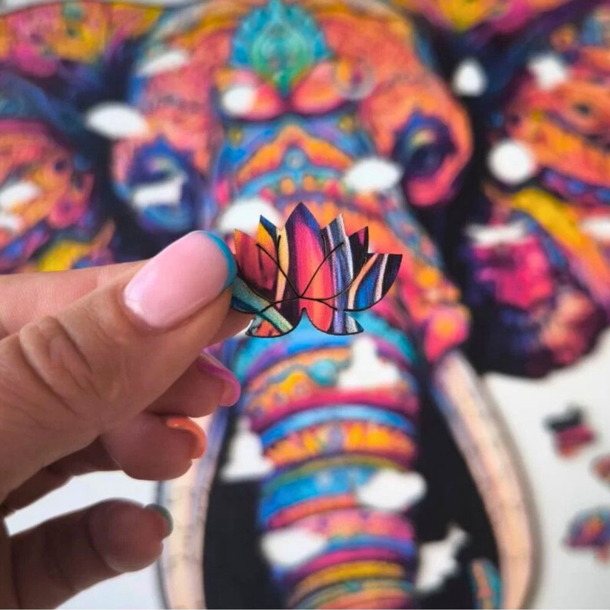 Milliwood - PH622 Houten Puzzel XXL Majestueus Olifant | 3D Puzzels bouwpakket | Hobby Speelgoed voor kinderen & volwassenen | Wanddecoratie Woonkamer | 400 stukjes Ø45cm — cadeau in Spellen & Speelgoed - foto 3
