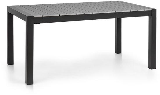 blumfeldt Menorca Expand table de jardin 163 x 95 cm - pour 8 personnes aluminium - teak polywood - Résistant aux intempéries et aux UV