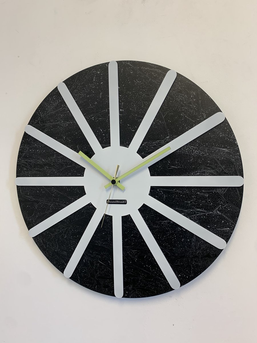 MOSA CLOCK Wandklok BLACK & WHITE STAR XL Modern Industrieel Design