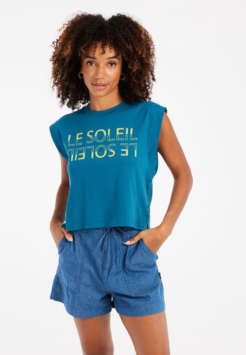 Protest Prtlota – T shirt Dames – Korte mouwen – Ronde hals – Surfing Blauw