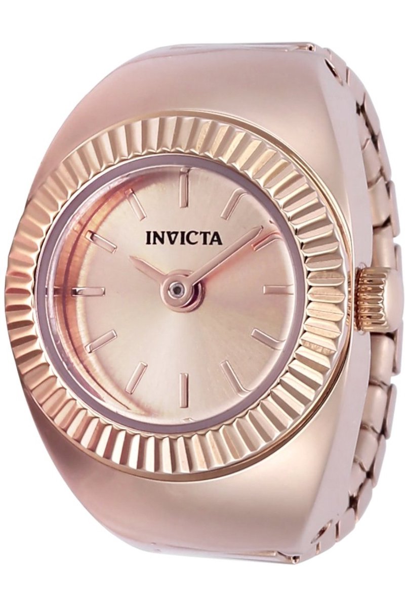Invicta Mini 48948 Dames Horloge - Waterdicht - Analoog - Quartz Uurwerk - Roestvrij Staal met rosegouden Wijzerplaat - 17mm