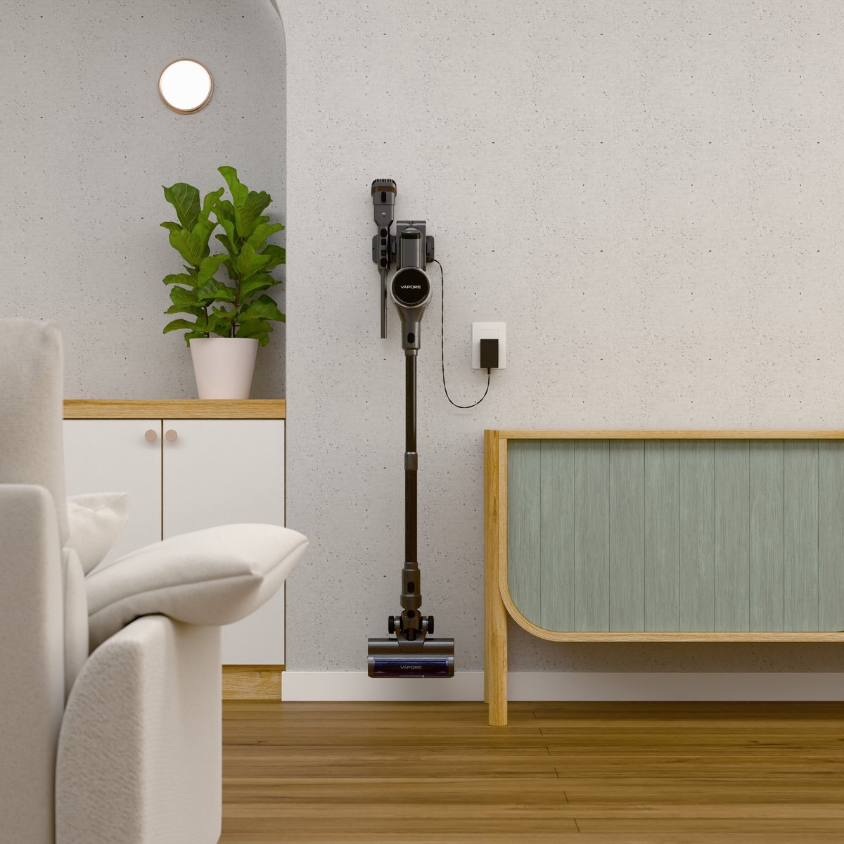 Vapore Steelstofzuiger Draadloos - 47 Minuten Accuduur - 350W - Snoerloze Stofzuiger - Stofzuiger Zonder Zak - Op Accu - Vacuum Cleaner - Kruimeldief - Draadloze Steelstofzuiger - Zwart — afbeelding 7