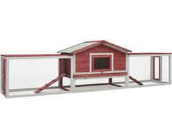 vidaXL - Konijnenhok - 310x70x87 - cm - massief - grenen- - en - vurenhout