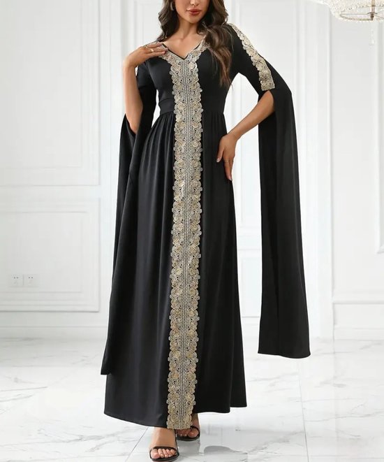 Robe de soirée longue, élégante et sexy, style arabe marocain, robe de soirée extensible, taille XL