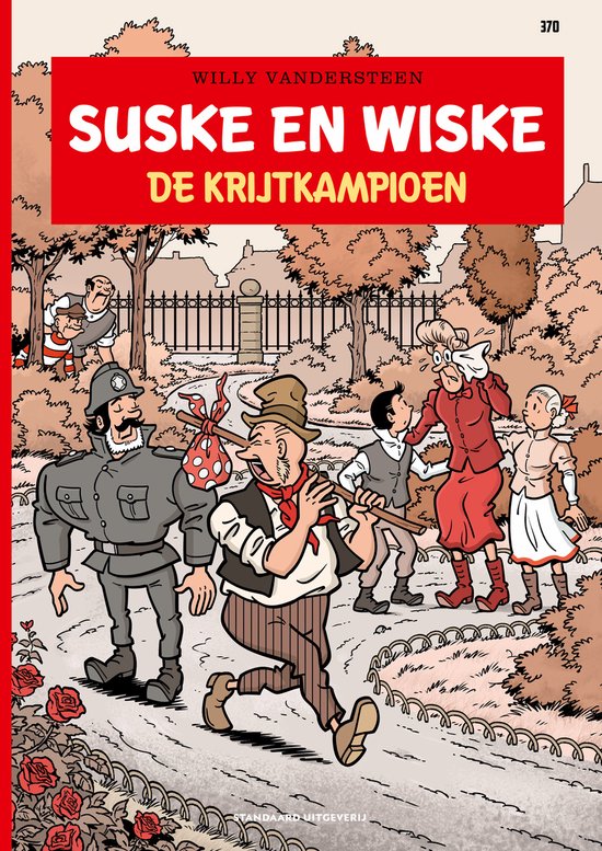 Suske en Wiske 370 - De Krijtkampioen. Een stripboekcover met de personages op een pad.