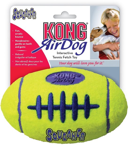 Kong air football medium 1 ST - Bal - Geel - Kattenspeelgoed - 150 x 130 x 64 mm