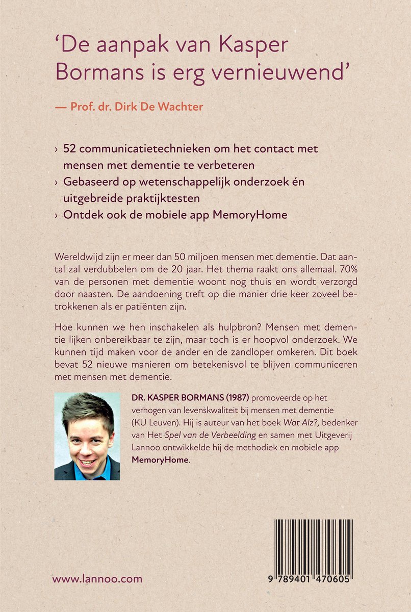 Tijd maken voor mensen met dementie - back cover