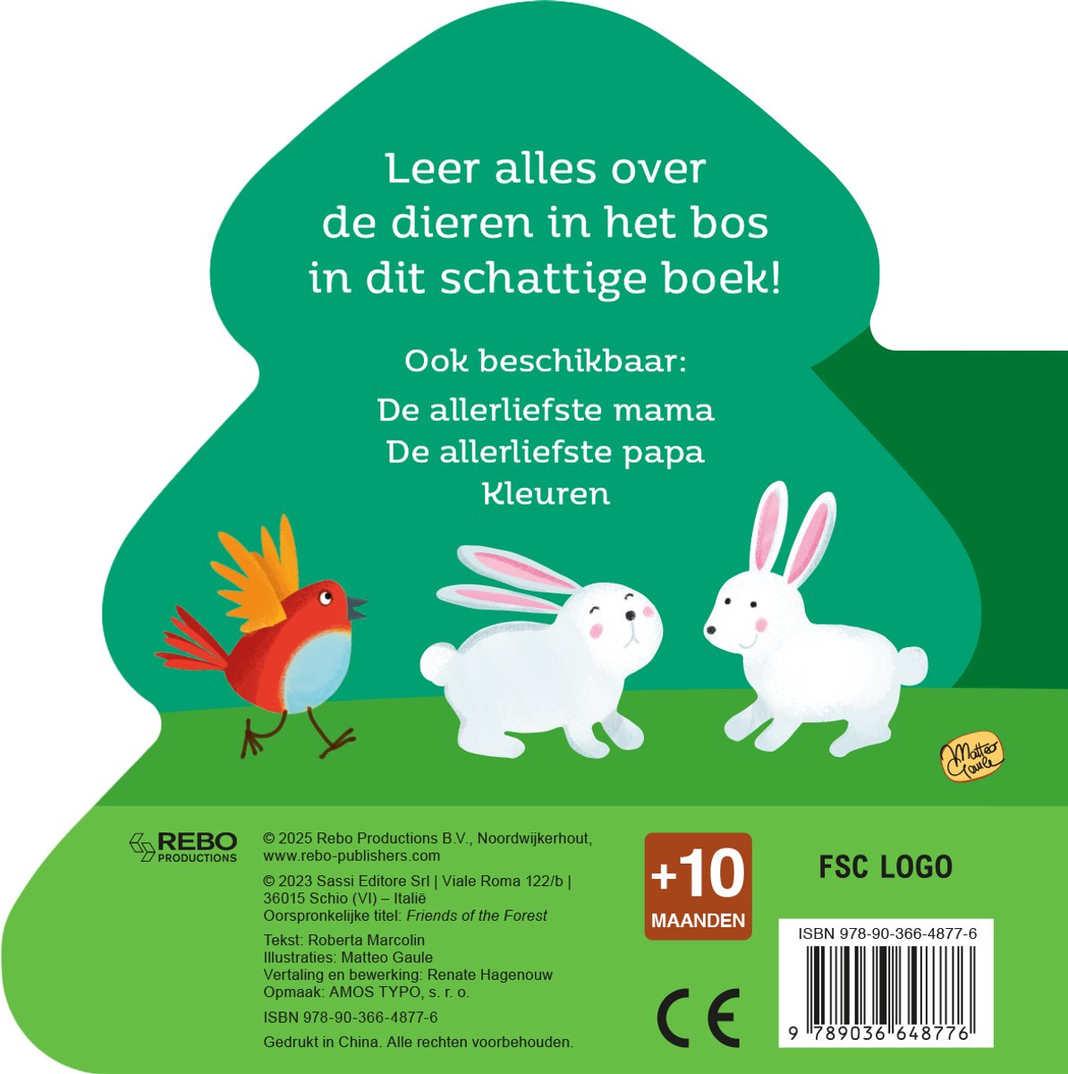 Kartonboek - Dieren In Het Bos - Voorlezen - back cover