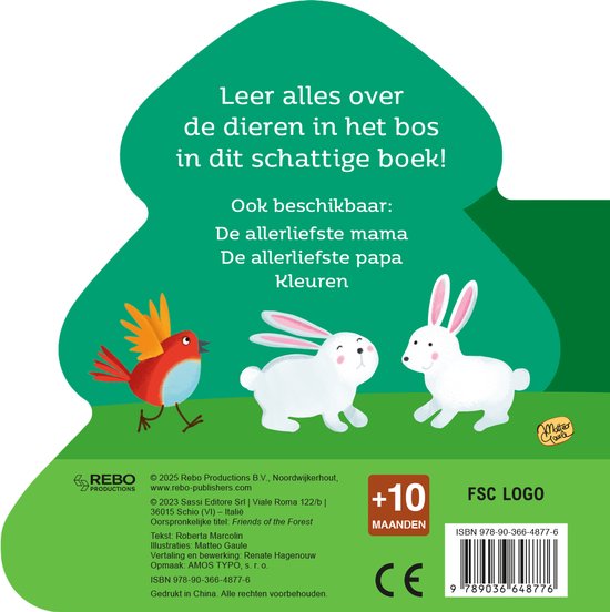 Kartonboek - Dieren In Het Bos - Voorlezen