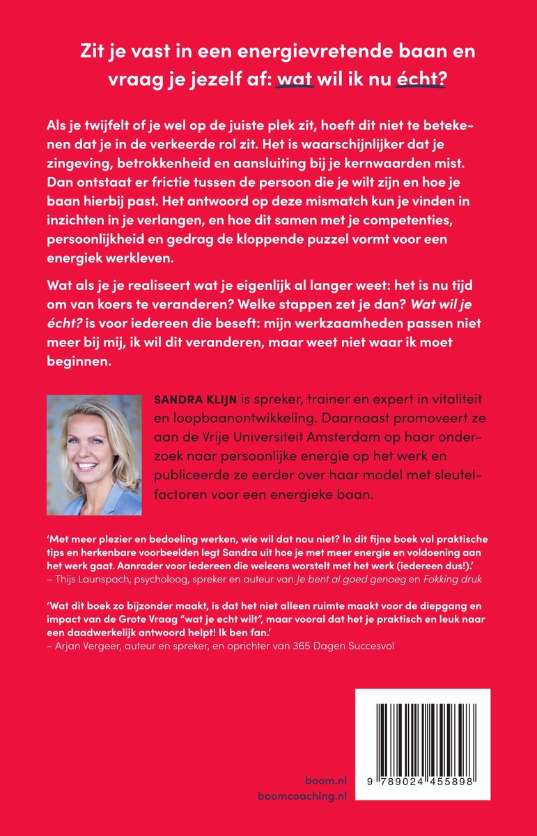 Wat wil je écht? - back cover