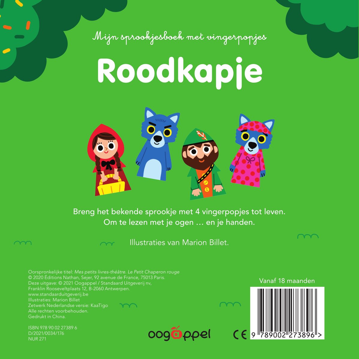 Mijn sprookjesboek met vingerpopjes: Roodkapje - back cover