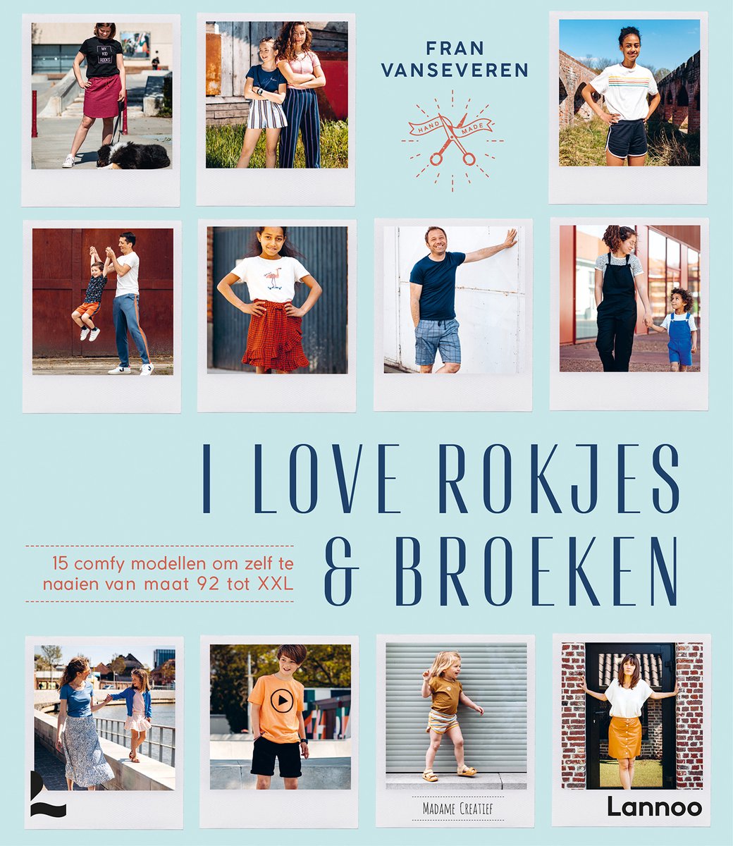 Een collage van modellen in diverse rokjes en broeken, met tekst 'I LOVE ROKJES & BROEKEN'.