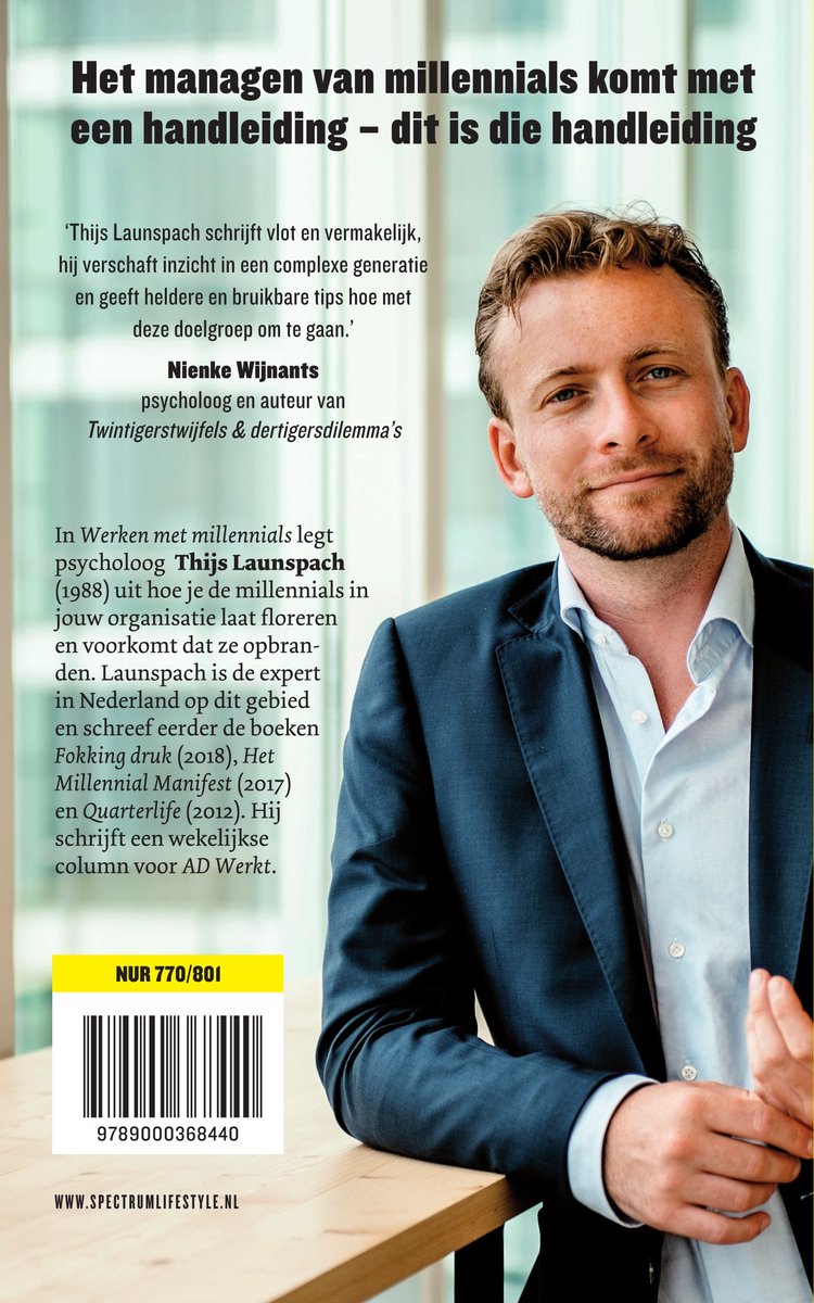 Werken met millennials - back cover