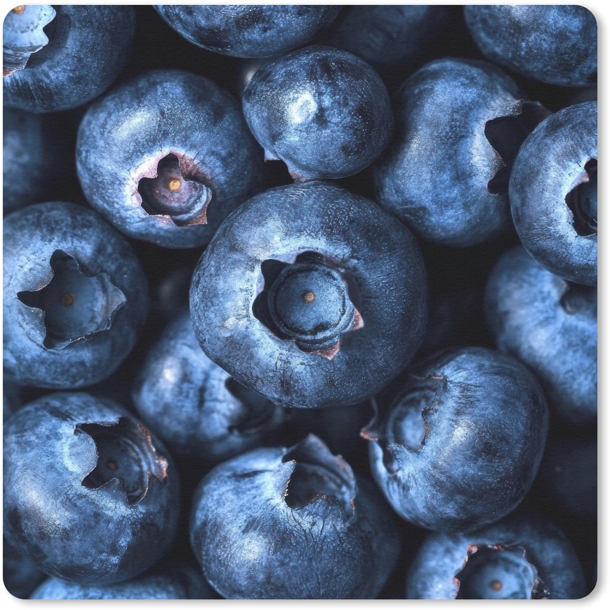 Muismat 30x30 cm - Mousepad Bessen - Blauw - Fruit - Muismatten
