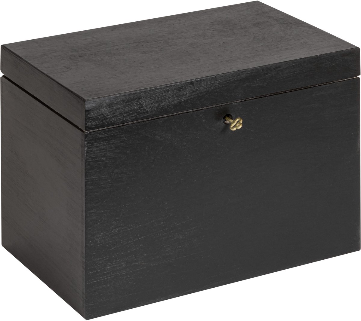 HAUDT® Kistje met slot BAS Zwart - 29 x 20 x 21 cm - houten kist met slot - incl. koperen sleutel - zwarte opbergkist
