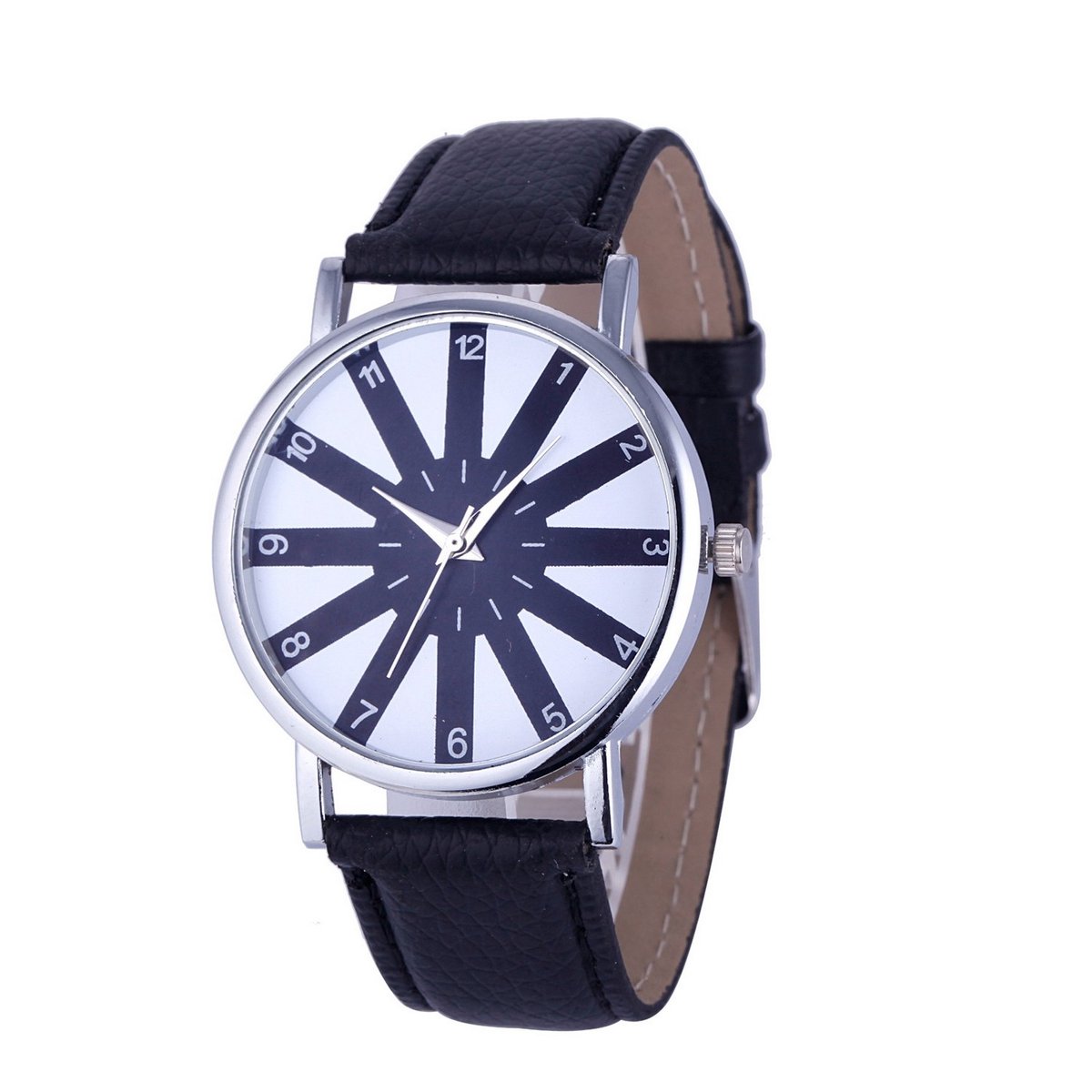 Hidzo Horloge Vakjes ø 37 mm - Zilver - Kunstleer