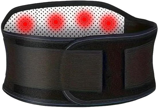 Ceinture Lombaire Auto-chauffante TCare - Thérapie Magnétique Pour Douleurs Dorsales - Unisexe Noir