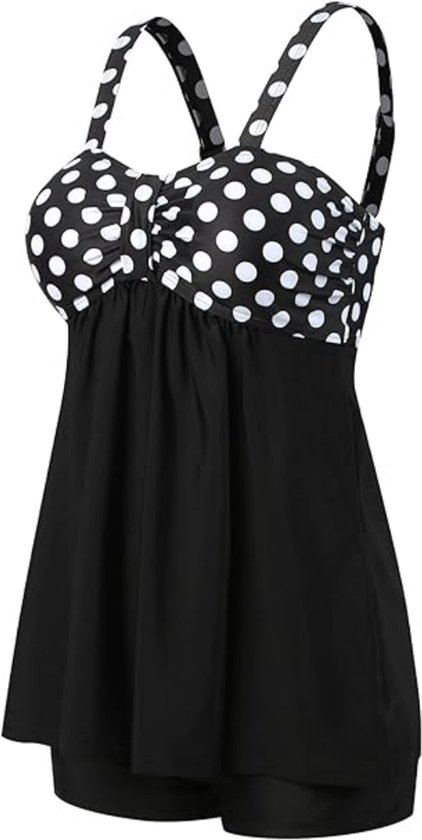 VILOREE Damen Monokini Bauchweg Schlankheits Badeanzug Plus Size Badebekleidung Bauchweg für Mollige Bunte Streifen S