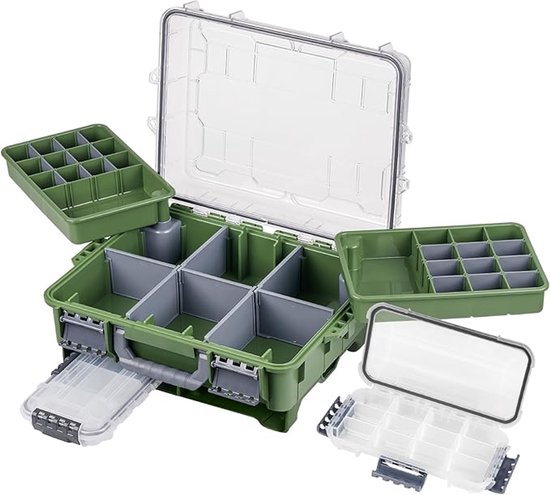 THKFISH 462-delige hengelgereedschapsset, rugzak en viskoffer met visgereedschap, inclusief aas, haken, loodloodjes, accessoireset, tang, vislipgrijper, visuitrusting en viscadeau voor mannen