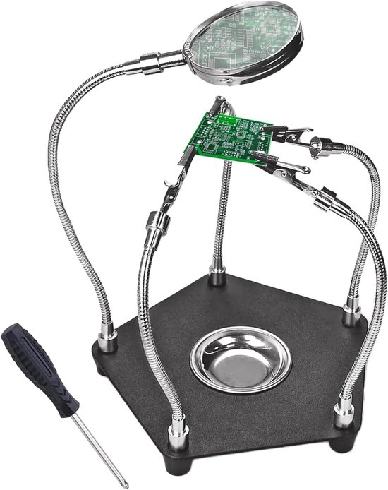 Helpende Hand Soldeerstandaard - Verstelbare 2 Clips Van Gelegeerd Staal - Voor Electronica, PCB, Lassen & Knutselen