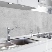 Keuken achterwand zelfklevend - Spatscherm keuken - Spatwand fornuis - Muurbeschermer - Verstevigde PET folie - 0,37 mm - Mat - Beton - 220 cm x 60 cm