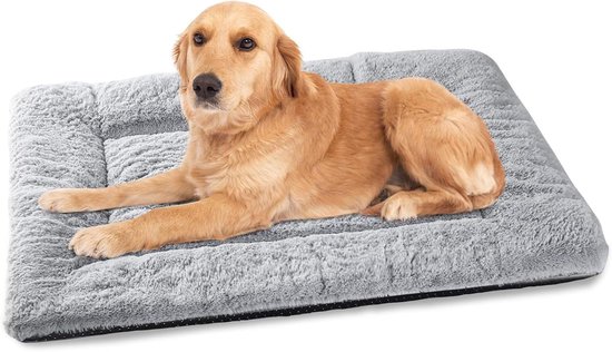 PawHut hondenmand voor grote honden wasbaar fluweel look grijs