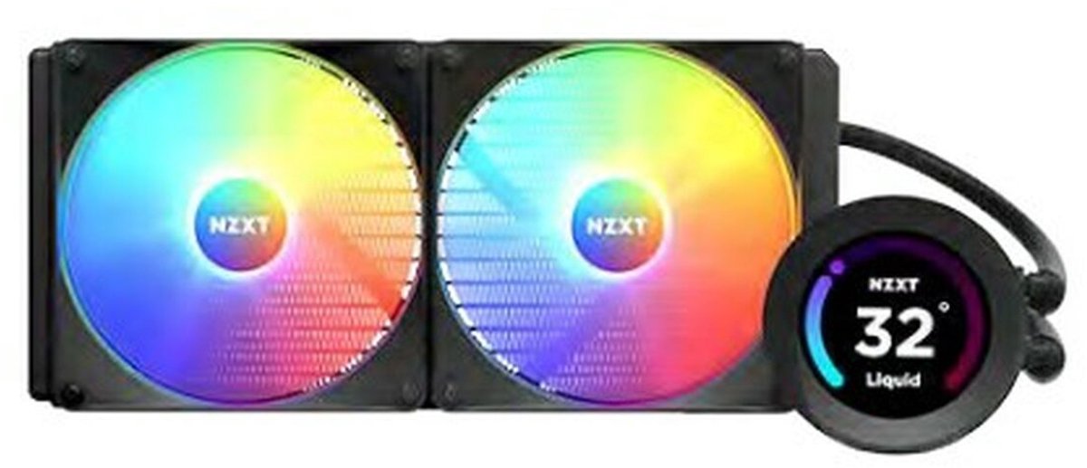 NZXT Kraken Elite 280 RGB - Vloeistof-koelsysteem - afmeting radiator 280mm - voor Intel LGA 1700, 1200, 115X, AMD AM5, AM4, sTRX4, TR4 - 2 x F120P fans - Koper, Aluminium, plastic - RGB - zwart