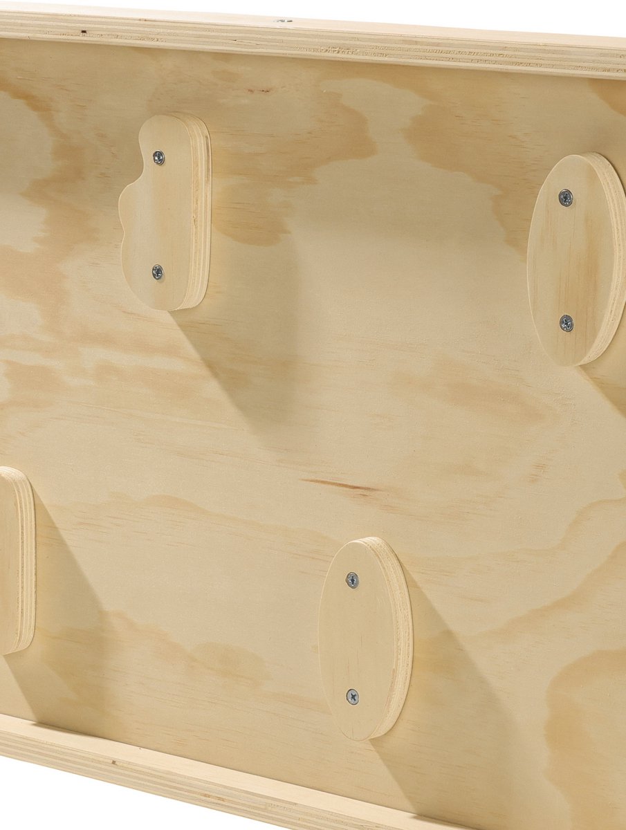 Buxibo Mini Klimrek Set – Klimdriehoek & Klimboog met Kussen & Klimhelling met Glijbaan – Montessori Speelgym – 176x47x59 cm – Naturel — afbeelding 4