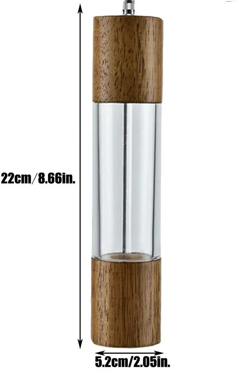 WiseGoods Premium Peper / Zoutmolen Handmatig - Houten Molens - Groot 20CM - Keukengerei - Kookgerei - Accessoires Koken - Hout