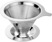 Polydremio Keramisch giet over koffiezetapparaat met 100 vellen papieren filter, 16 oz koffiemokken en koffiedripper, grijs