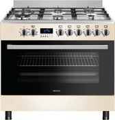 Wiggo WO-E969R(CX) Serie 9 - Gasfornuis - Creme Rvs