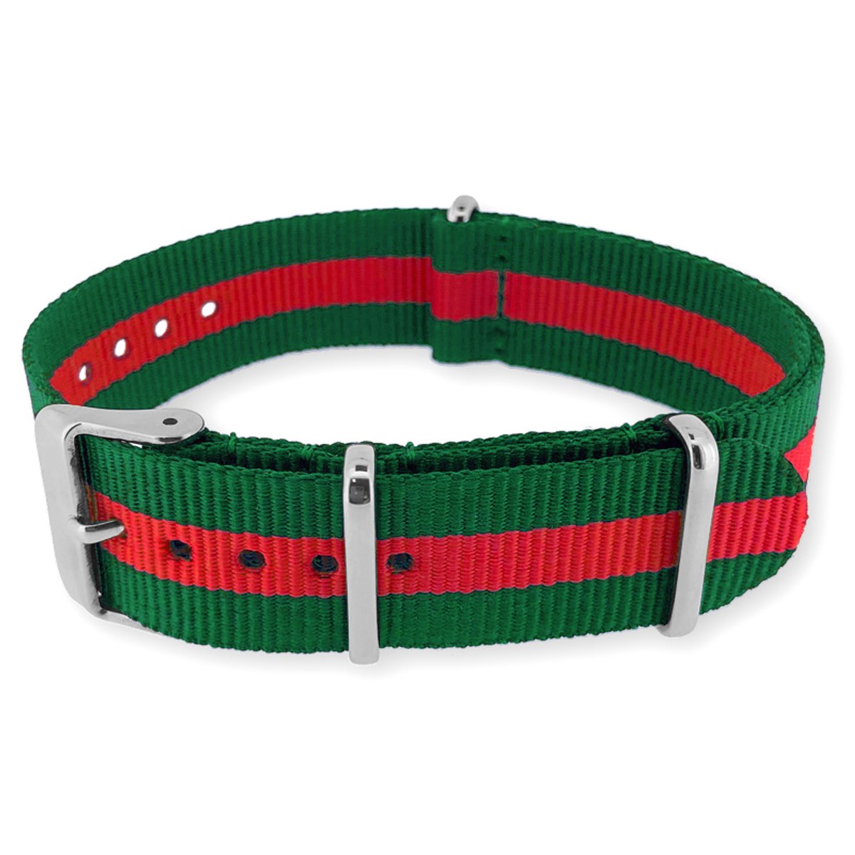 NATO Horlogeband G10 Military Nylon Strap - Original NATOS.com® - Regimental Groen Rood 20mm