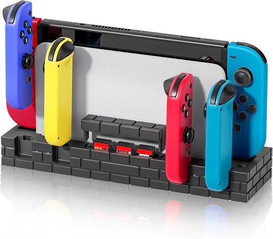 Oplaadstation Voor Joycon - Laadt Tot 4 Controllers Op, Compatibel Met Switch En Oled Model
