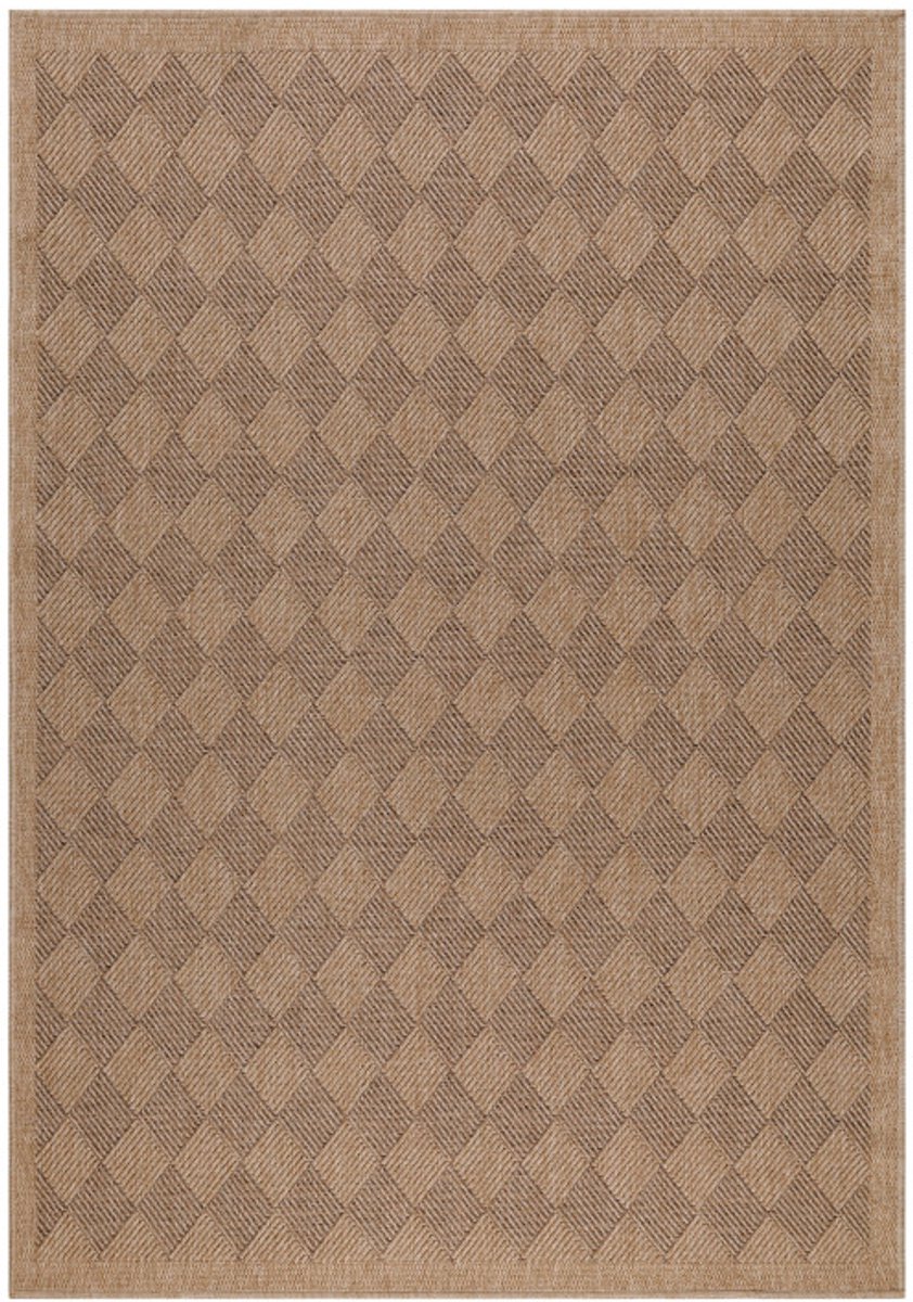 Buitenkleed, vintage design, zwart, geschikt voor terras, balkon of keuken, polypropyleen achterkant, afmeting: 200 cm x 290 cm