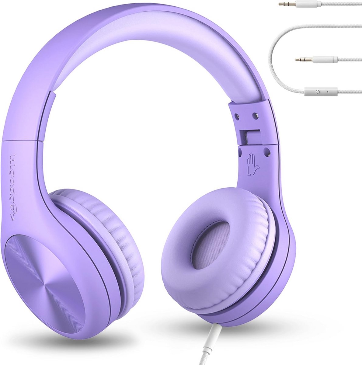 Comfortabele Over-ear Hoofdtelefoon voor Kinderen - Opvouwbare Hoofdtelefoon met In-line Microfoon - Perfect voor Muziek en Spellen - Paars