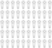 Haakjes - 50 Stuks - 5 kg Draagkracht - Wandplaathangers - Fotohangers - Foto hangend haken - Voor het weergeven van decoratieve platen en muurkunst - Wit - 40 x 19 mm - Kunststof
