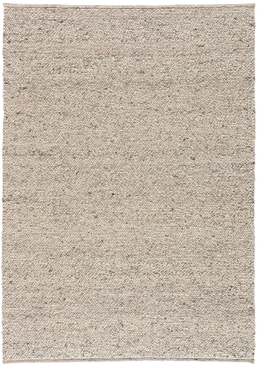 Lino Noble Taupe Vloerkleed 170x240cm - Handgeweven Luxueus Tapijt 100% gevilte wol - Laagpolig - 18mm dik - 3,7kg/m² - Tapijt Woonkamer - Vloerkleed Slaapkamer - Tapijt Eetkamer