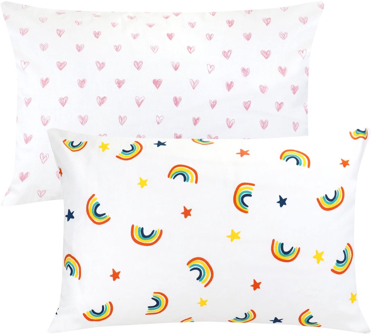 Ibenzoa Set van Twee Luxe Kussenslopen 40 x 60 cm in Superzacht Katoen voor Elke Slaapkamerstijl regenboog