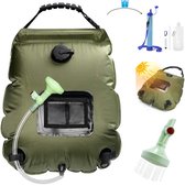 AUM Solar Douchezak 20L - Camping Douche Buiten met Thermometer + Gratis Personal Waterfilter Straw 1500L (BPA-Vrij) | Outdoor Survival, Tuindouche, Noodpakket