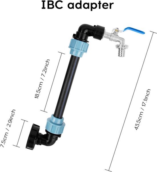 IBC Adapter 3/4 Mit Auslassventil Regenwasser Für Container Tank S60X6